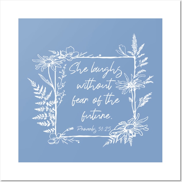 She Laughs Without Fear Wildflower Frame Bible Verse Wall Art by Move Mtns